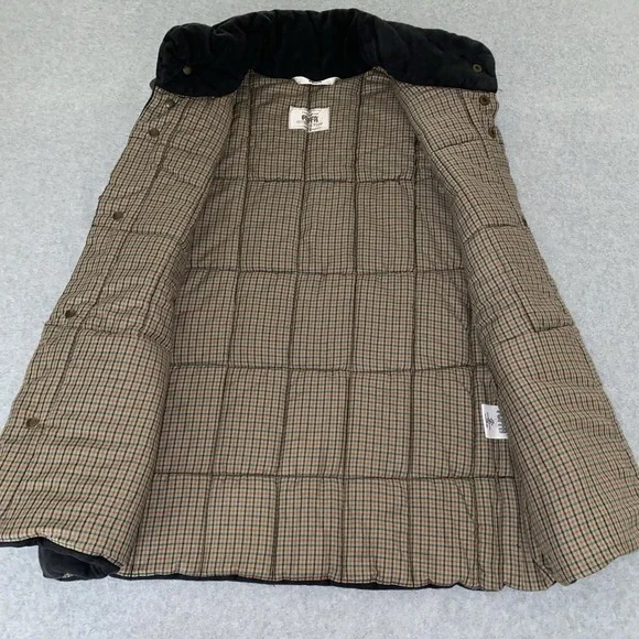 Vintage Puffa Black Quilted Puffer Vest Men's Small Outdoor Wear Plaid Lined‎ - Picture 6 of 16